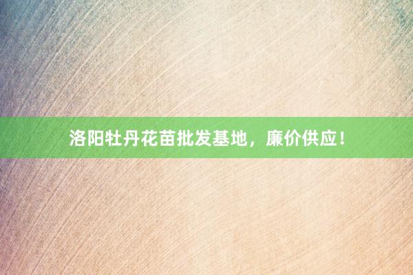 洛阳牡丹花苗批发基地，廉价供应！