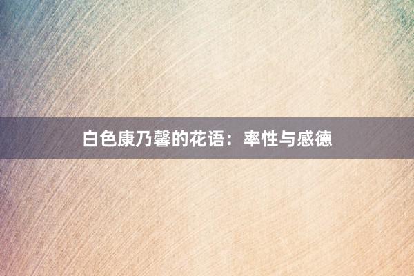 白色康乃馨的花语：率性与感德