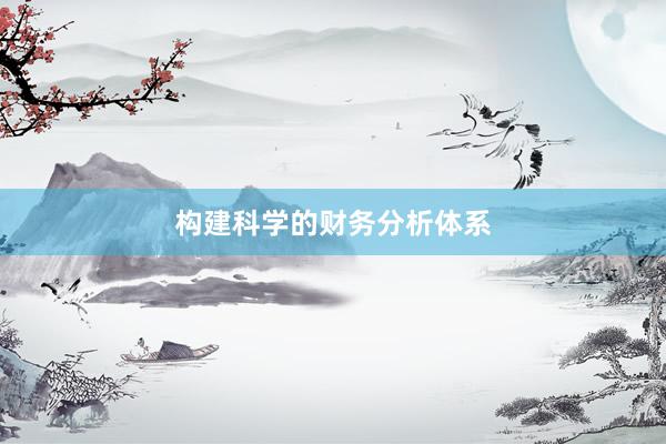 构建科学的财务分析体系